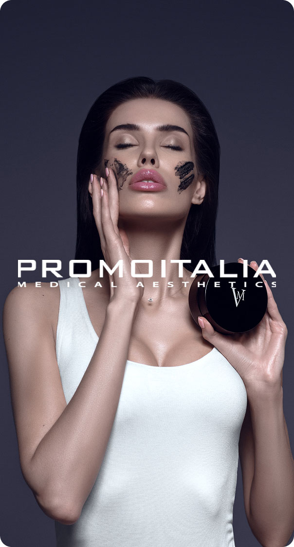 woman applying facial mask on cheeks holding skincare product, luxury medical aesthetics and skincare treatment concept