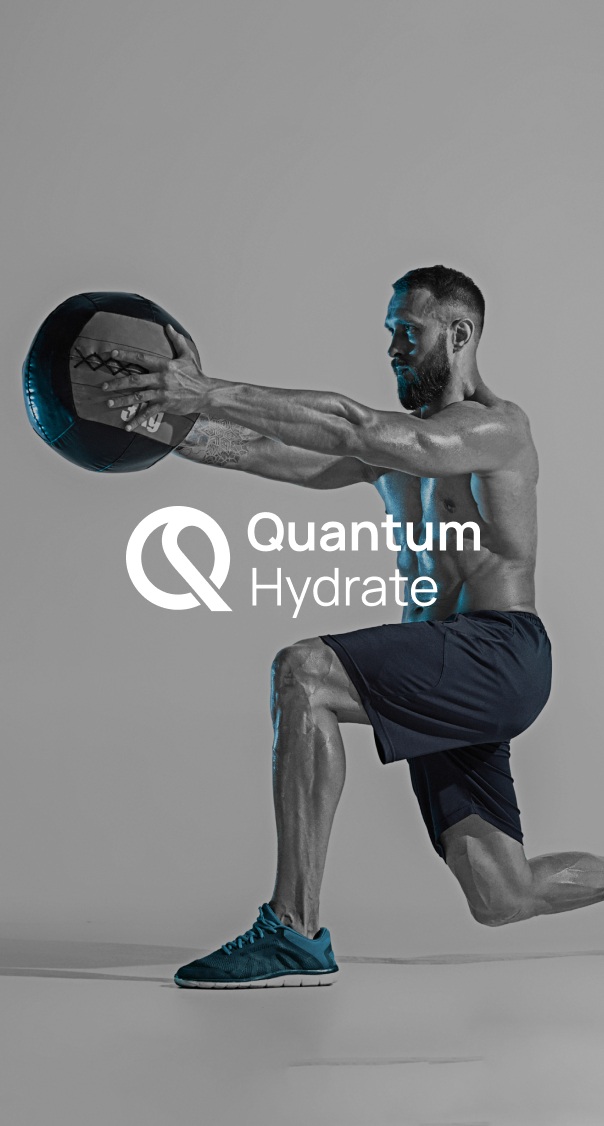 athletic man performing weighted lunge exercise with medicine ball, featured in a fitness branding project by a miami web design agency